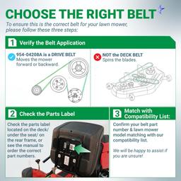 [Lifetime Warranty] 954-04208A Upper Drive Belt Replacement for Cub Cadet LTX1040 MTD Troy Bilt Craftsman T130 T1200 Riding Lawn Mower 954-04208 754-04208A 754-04208 | 41" x 5/8" thumbnail 3