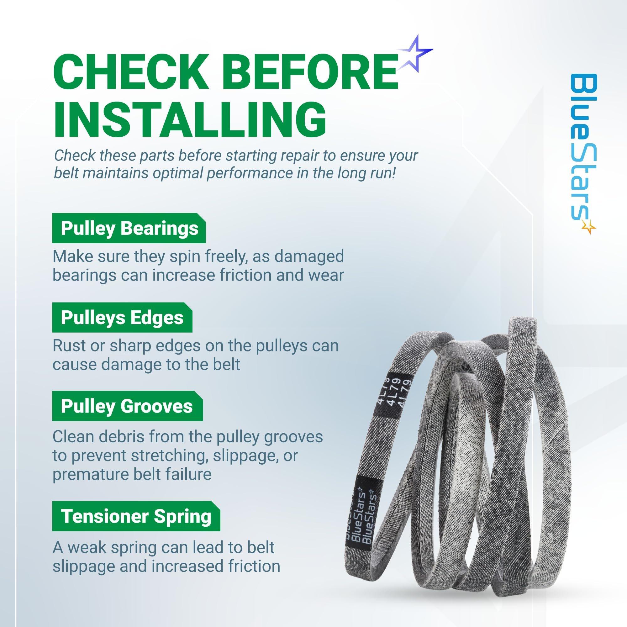 [Lifetime Warranty] 954-0349 Deck Belt - for 46-inch Cub Cadet 1180 1212 1800 Troy-Bilt Super Bronco 14AB809H063 MTD Toro LX460 - Replaces 754-0349 112-0317 Lawn Mower | 1/2” x 79” image 8