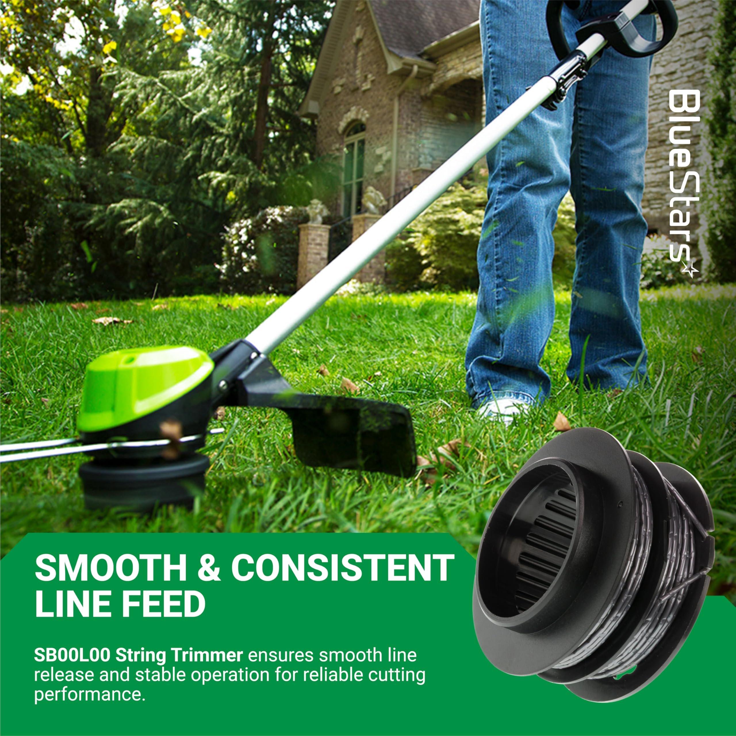 [Lifetime Warranty] SB00L00 String Trimmer Replacement Spool - Compatible with Greenworks 60V 80V ST60V ST60V-T0 ST80L200-0.08 Inch Dual Line Trimmer Refill for Greenworks Part 2906302 2901619 - Pack of 6 image 2