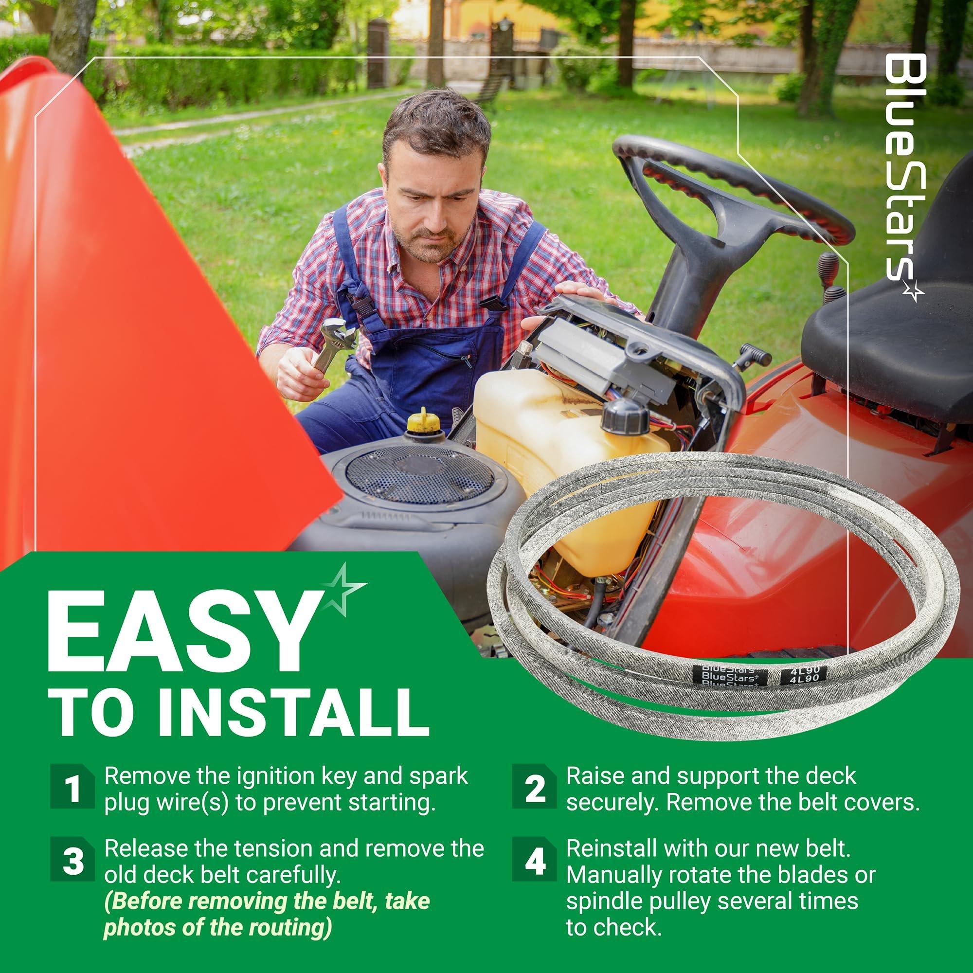 [Lifetime Warranty] 125907X 532125907 193214 Deck Belt - for 38" Deck Craftsman Husqvarna AYP Dixon Jonsered Poulan - Replaces 105732X 120302X 21546076 M79204 532193214 Mower Deck Belt | 1/2 x 90 image 9