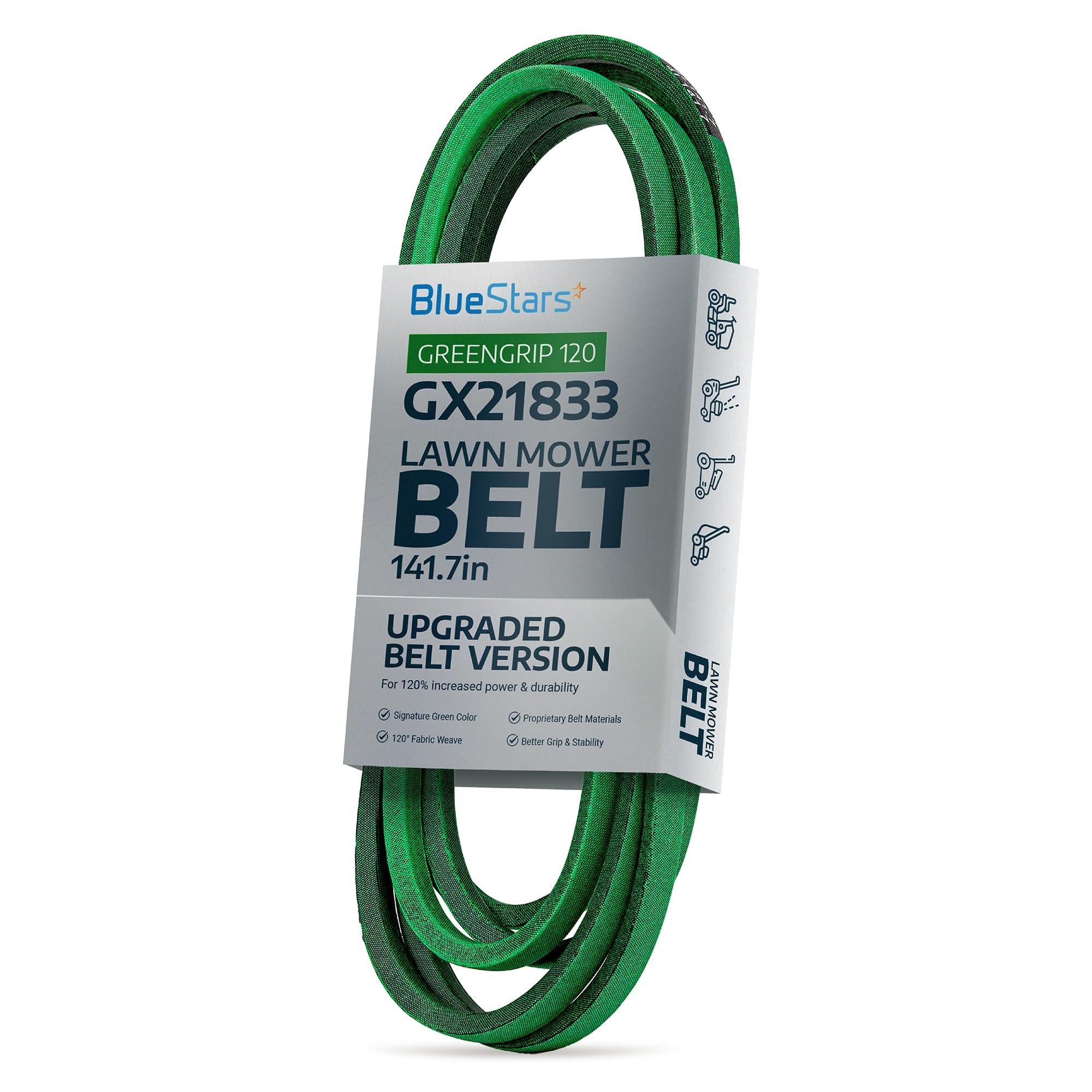 [Lifetime Warranty] [Upgraded Grip120] GX21833 Mower Deck Belt - Fits 48 Inch Deck J-Deere 145 D140 D150 D155 D160 L120 L130 LA130 LA140 LA145 LA155 LA165 Z200 Z255 Z300 Z355E GX20571 | 1/2" x 141.7" image 0