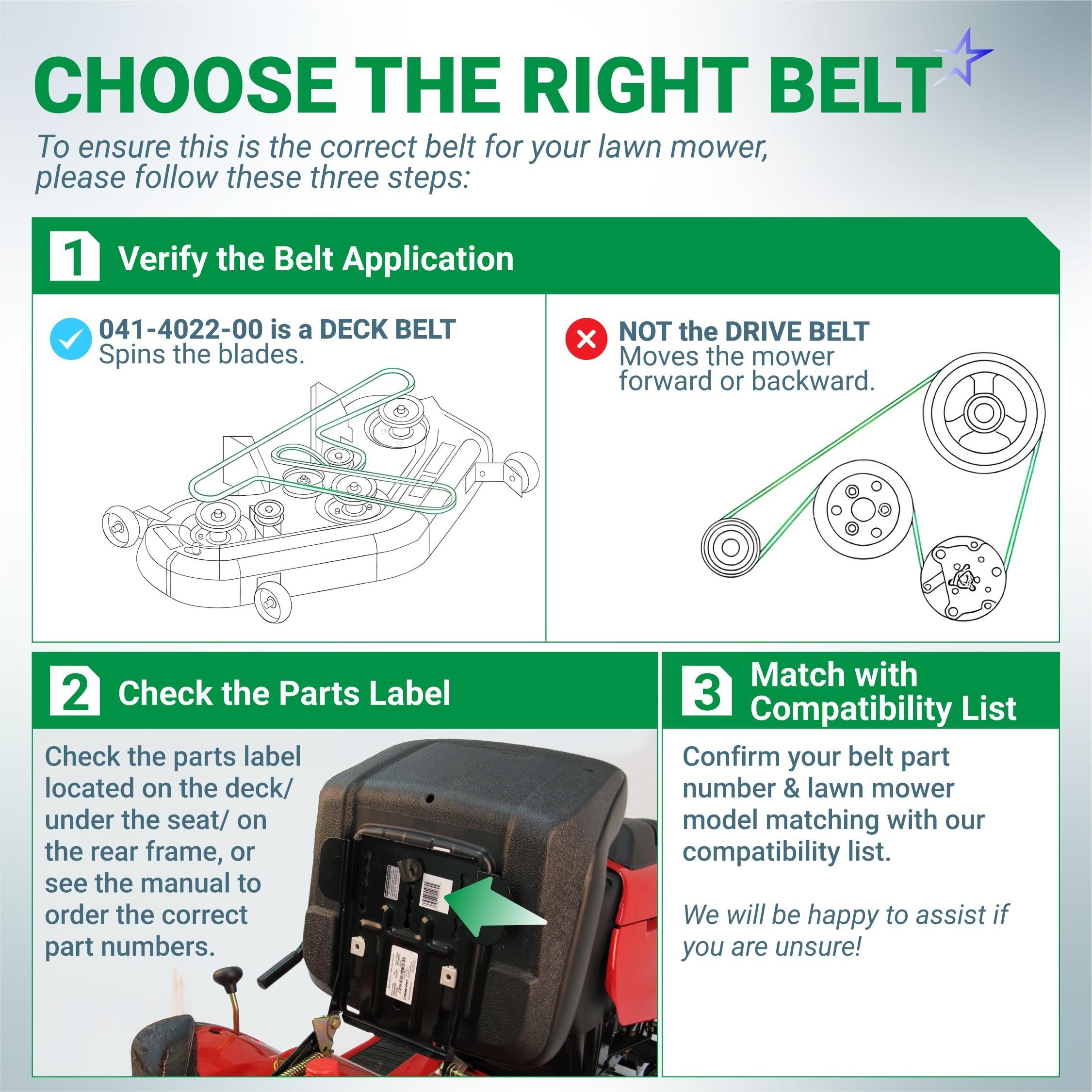 [Lifetime Warranty] 041-4022-00 Deck Belt - for Bad Boy Mowers Compatible with 42-inch CZT, MZ Series, Maverick HD, 54-inch MZ Magnum, 61-inch Outlaw | 5/8” x 141” image 3