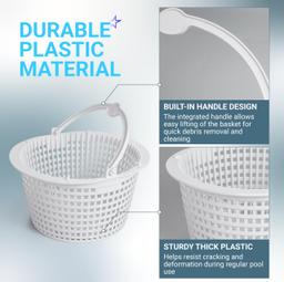 [Lifetime Warranty] SPX1091C Skimmer Basket with Handle for Hayward Automatic Skimmers SP1091WM SP1091LX, Dyna-Skim Pool Filter Strainer Basket Replacement, fits Pentair HydroSkim 513330 - Pack of 2 thumbnail 3