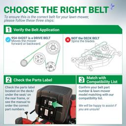 [Lifetime Warranty] 954-04207 Drive Belt for Cub Cadet LTX1045 LTX1046 LTX1042 LTX1046VT LTX1046KW LTX1050KW LTX1050VT RZT Zero Turn Mowers Troy-Bilt MTD - Replaces 754-04207 | 1/2" x 79" thumbnail 3