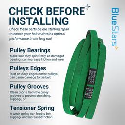 [Upgraded Grip120] BlueStars 532197242 197242 Deck Belt - for 48" Deck Husqvarna YTH24V48 YTH24K48 YTH2348 YTA24V48 Craftsman AYP Poulan Lawn Mowers | Aramid Cord | 138.2" thumbnail 8