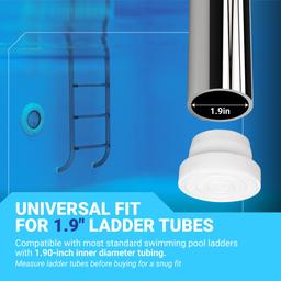 [Lifetime Warranty] Pool Ladder Bumpers for Inground Pool - Rubber Pool Ladder End Caps fit 1.9" Standard Tubing - White Inside Plug Protective Bumper Pool Step Covers, Inground Pool Ladder - Pack of 4 thumbnail 3