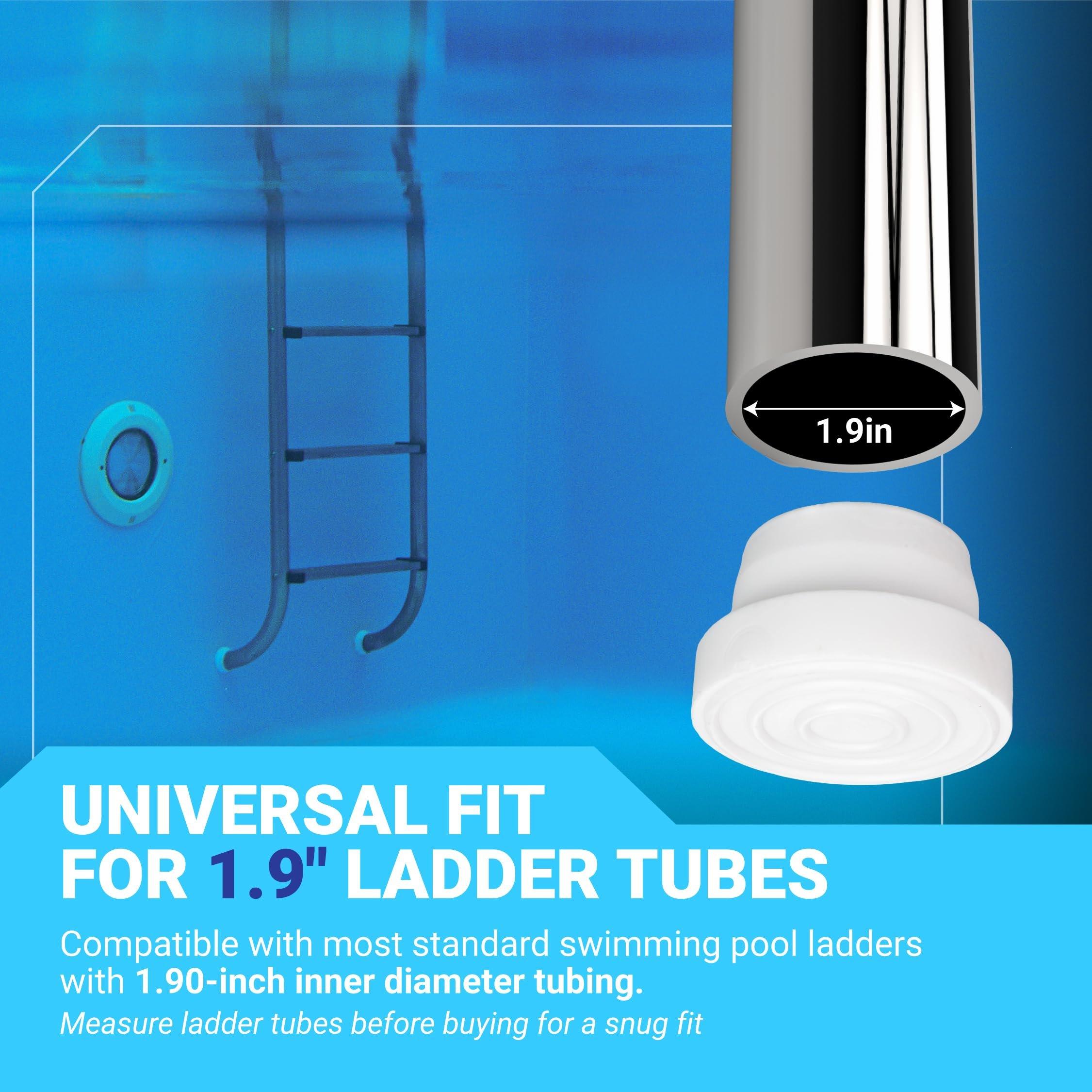 [Lifetime Warranty] Pool Ladder Bumpers for Inground Pool - Rubber Pool Ladder End Caps fit 1.9" Standard Tubing - White Inside Plug Protective Bumper Pool Step Covers, Inground Pool Ladder - Pack of 4 image 3