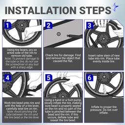 [Lifetime Warranty] 12/12.5 x 1.75/2.25 Inner Tubes with Bent Valve - Heavy-Duty 2mm Butyl Rubber - Replacement for Electric Scooters E-Bike Bicycle Tires - Pack of 2 thumbnail 7