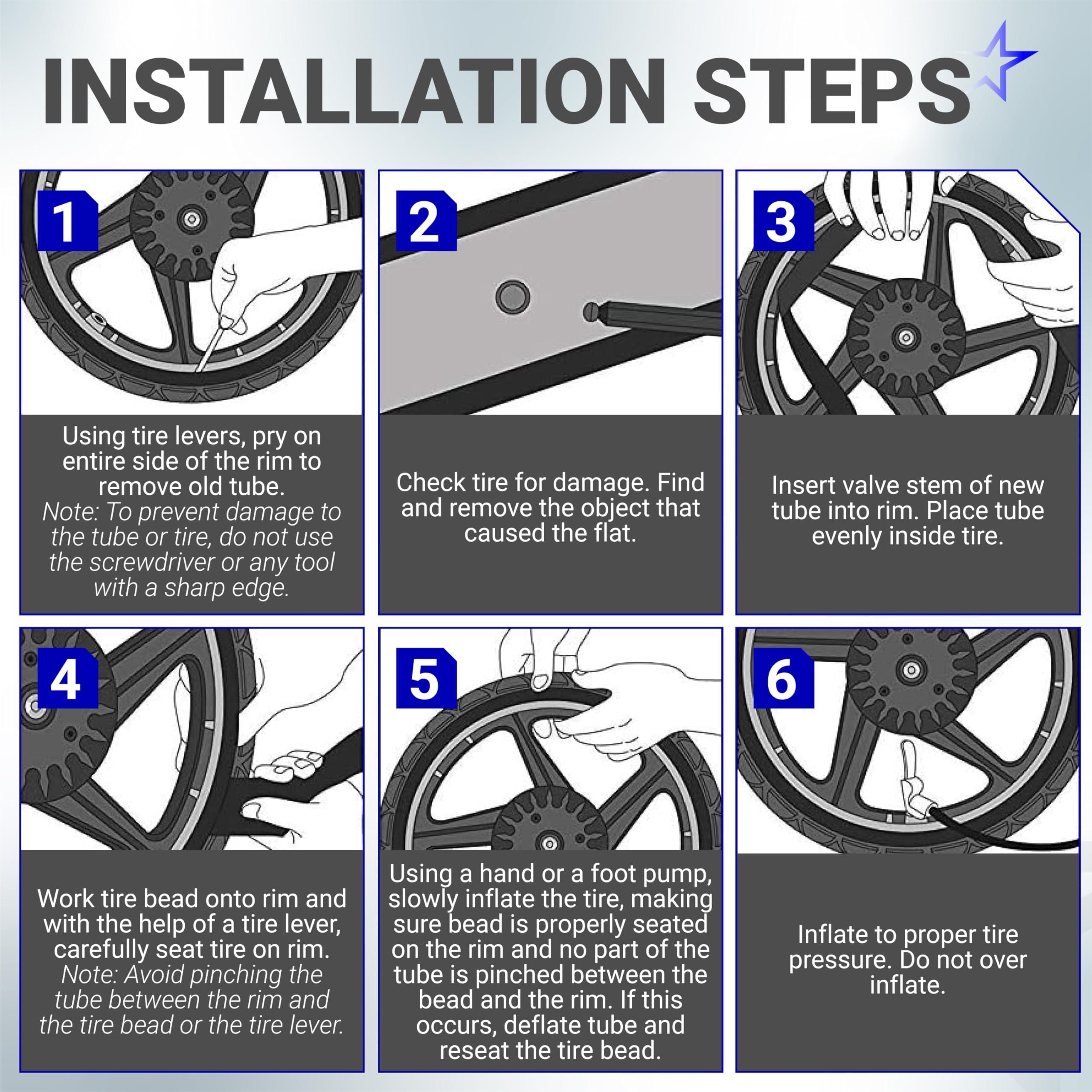 [Lifetime Warranty] 12/12.5 x 1.75/2.25 Inner Tubes with Bent Valve - Heavy-Duty 2mm Butyl Rubber - Replacement for Electric Scooters E-Bike Bicycle Tires - Pack of 2 image 7