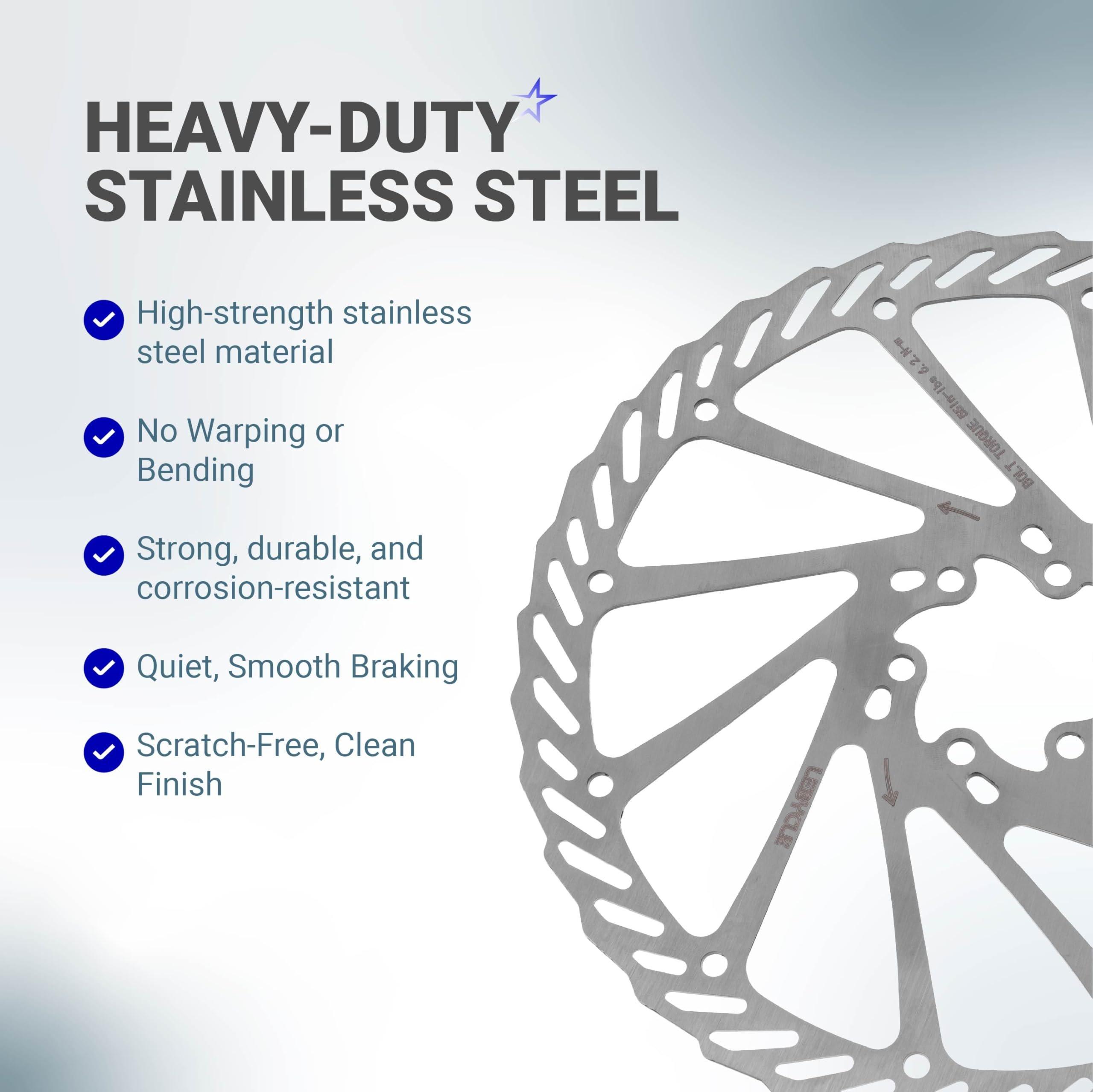 [Lifetime Warranty] 203mm Disc Brake Rotor Stainless Steel Bike Disc Brake Rotor with 6 Bolts - Fit for Road Bike Mountain Bike MTB BMX image 3