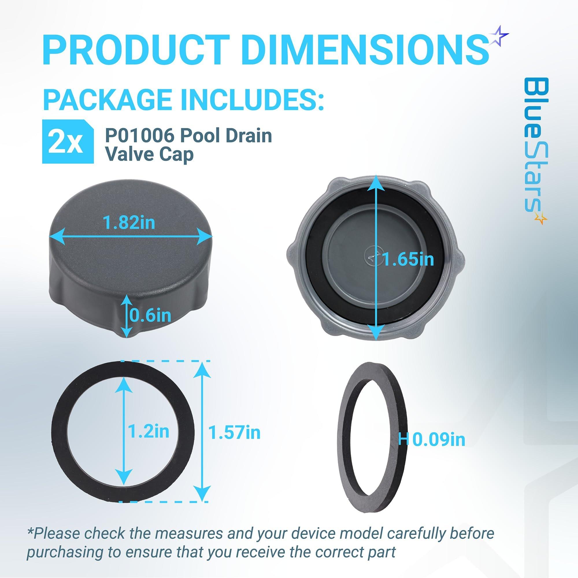 [Lifetime Warranty] P01006 Pool Drain Valve Cap Replacement for Coleman Above Ground Pools - Compatible with P01006 P01010 P6H1158ASS16 - Heavy Duty Leak-Proof Pool Drain Cap with Rubber Seal image 1