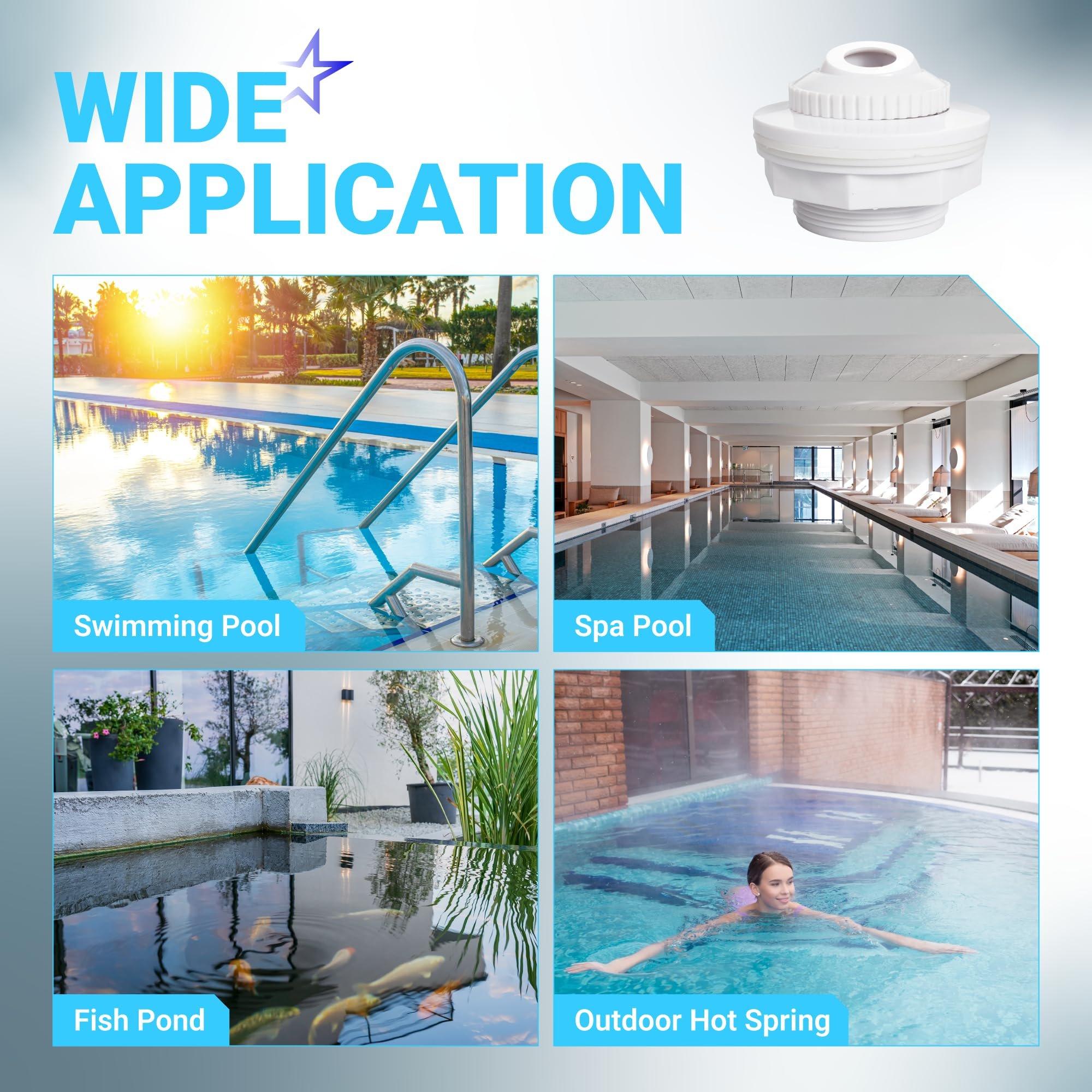 [Lifetime Warranty] SP1023 Pool Inlet Return Fitting for Hayward Above Ground Pool - 1-1/2" FIP Return Fitting with Locknut and Gasket & SP1419D Directional Flow Eyeball Jet - Pool Accessories - Pack of 2 image 8