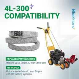 [Lifetime Warranty] 4L-300 Drive Belt - Compatible with McLane Edge Trimming Machine, Replacement for Mclane Edger Lawn Mower 30-inch 2058 Drive Belt | 1/2" x 30" thumbnail 2