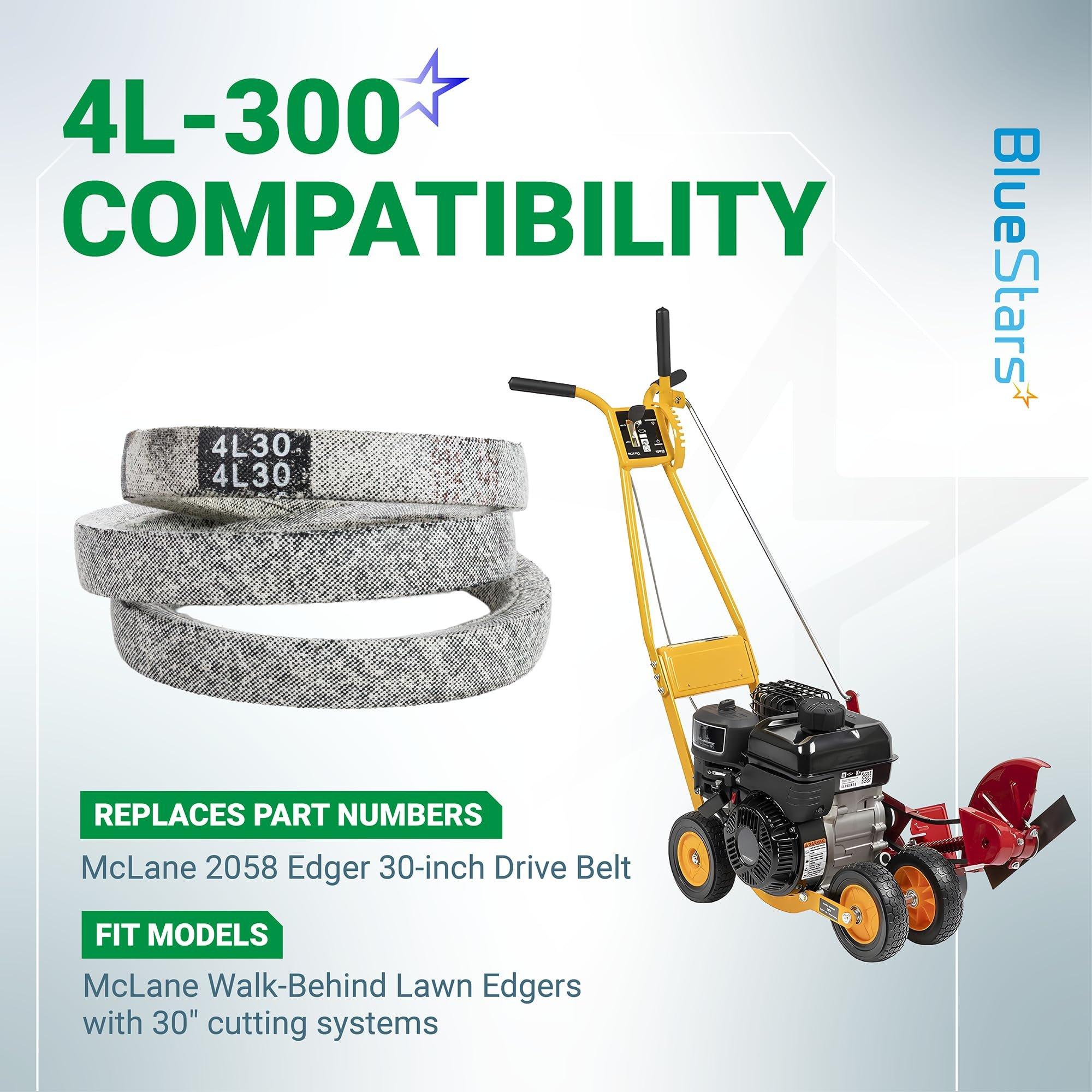[Lifetime Warranty] 4L-300 Drive Belt - Compatible with McLane Edge Trimming Machine, Replacement for Mclane Edger Lawn Mower 30-inch 2058 Drive Belt | 1/2" x 30" image 2