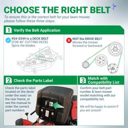 [Lifetime Warranty] 954-0349 Deck Belt - for 46-inch Cub Cadet 1180 1212 1800 Troy-Bilt Super Bronco 14AB809H063 MTD Toro LX460 - Replaces 754-0349 112-0317 Lawn Mower | 1/2” x 79” thumbnail 3