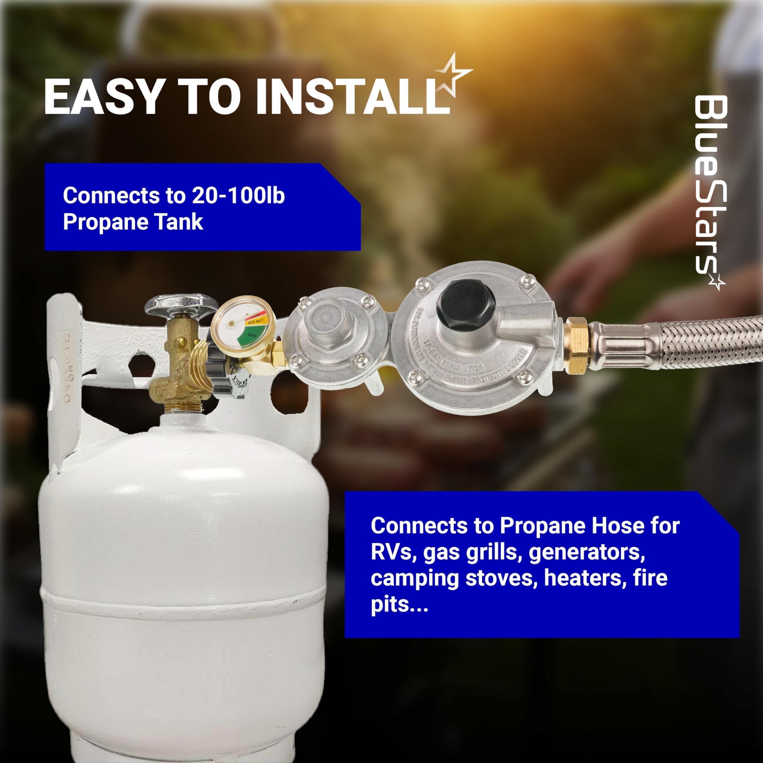 [Lifetime Warranty] [CSA Certified] 2 Stage Propane Regulator with Gauge & POL - Standard P.O.L Connection for 20–100lb Tank and 3/8in Female Flare for RV Camper Grill Heater Generator - Propane Tank Regulator image 8