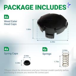 [Lifetime Warranty] Speed Feed 400 Trimmer Head Cap and Spring Kit - Compatible with Echo Weed Eater Head SRM-225 SRM-230 PAS-225 String Trimmer Echo Trimmer Parts X472000070 - Pack of 4 thumbnail 1