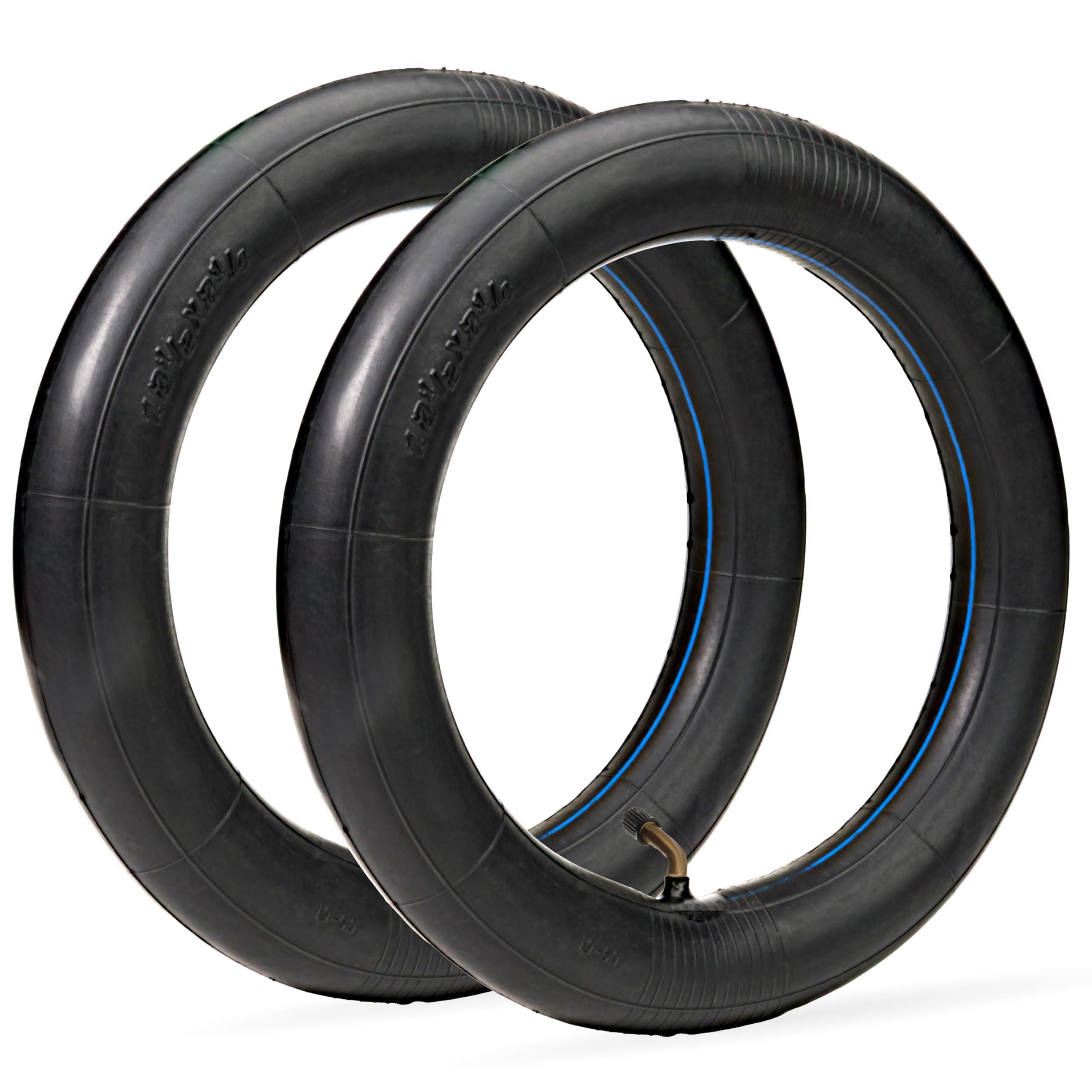 [Lifetime Warranty] 12/12.5 x 1.75/2.25 Inner Tubes with Bent Valve - Heavy-Duty 2mm Butyl Rubber - Replacement for Electric Scooters E-Bike Bicycle Tires - Pack of 2 image 0