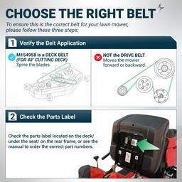 [Lifetime Warranty] [Upgraded Grip120] M154958 Secondary Deck Belt for 48 Inch Mower Deck J-Deere GT235 X300 X320 345 325 180 245 265 GX345 LX280 GT275 - Replaces 954-04055 754-04055 | 5/8" x 111.4" thumbnail 6