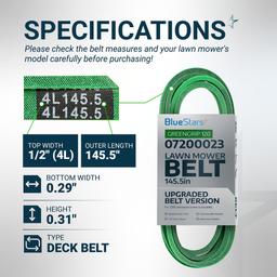 [Lifetime Warranty] [Upgraded Grip120] 07200023 Deck Belt - for 52 Inch Deck Ariens Ikon X, Ikon XD, Zoom, Zoom XL, Gravely ZT X & ZTXL 52" Deck Belt - Replaces Exmark/Toro 130-0843 | 1/2" x 145.5" thumbnail 1