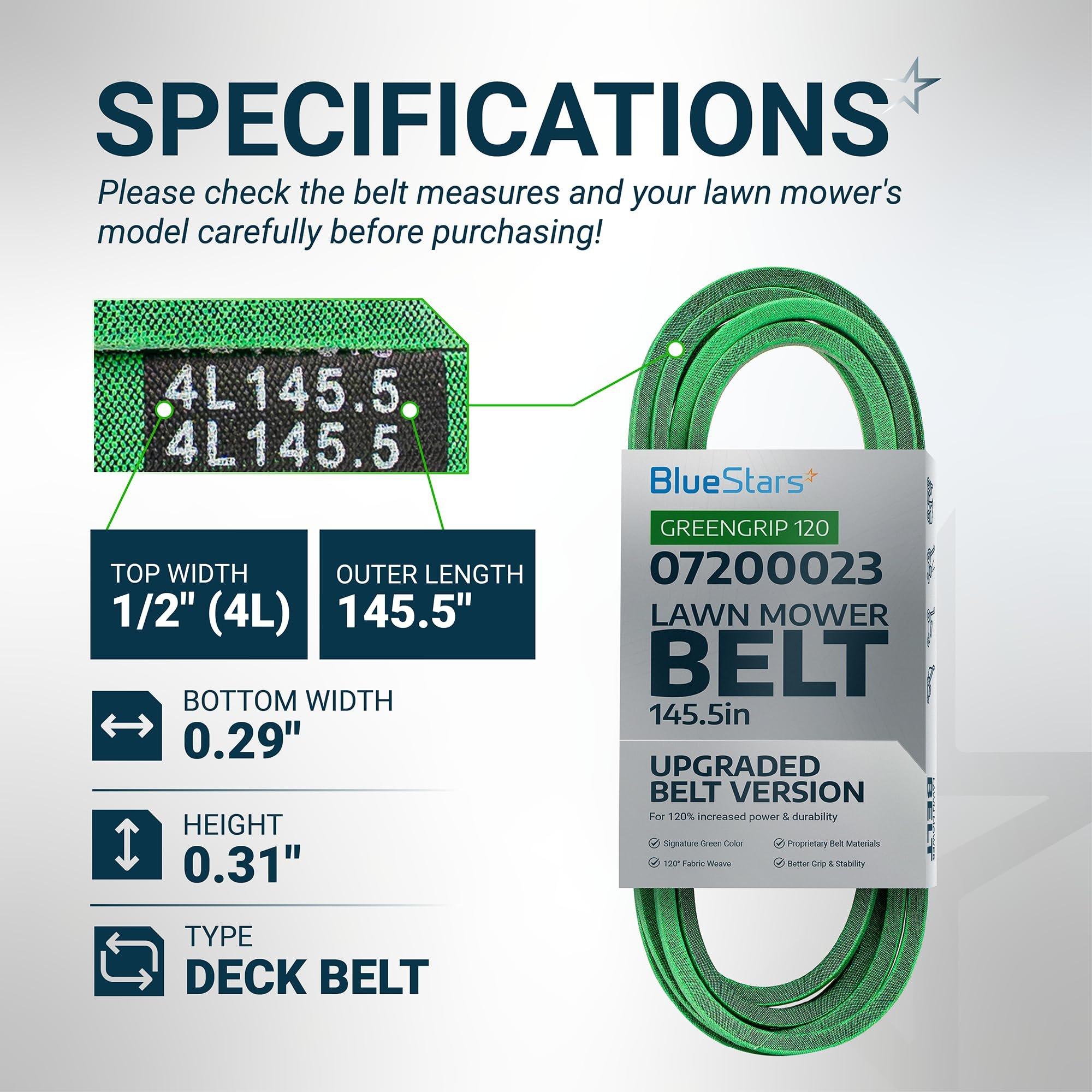 [Lifetime Warranty] [Upgraded Grip120] 07200023 Deck Belt - for 52 Inch Deck Ariens Ikon X, Ikon XD, Zoom, Zoom XL, Gravely ZT X & ZTXL 52" Deck Belt - Replaces Exmark/Toro 130-0843 | 1/2" x 145.5" image 1
