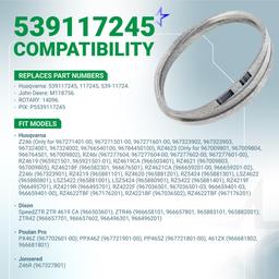 [Lifetime Warranty] 539117245 Deck Belt Replacement for 46 inch Deck Husqvarna Z246 RZ4623 RZ46i RZ4619 RZ4621 Zero-Turn Mowers - Replaces John Deere M118756 | 5/8" x 123" thumbnail 2