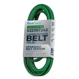 [Upgraded Grip120] BlueStars 532197242 197242 Deck Belt - for 48" Deck Husqvarna YTH24V48 YTH24K48 YTH2348 YTA24V48 Craftsman AYP Poulan Lawn Mowers | Aramid Cord | 138.2" thumbnail 0