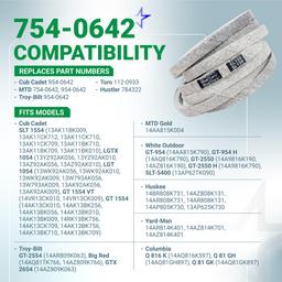 [Lifetime Warranty] 754-0642 Deck Belt - for 54-inch Deck Cub Cadet GT1554 LT1554 SLTX1054 SLT1554 LGT1054 MTD Troy-Bilt Toro - Replace 954-0642 112-0933 784322 Lawn Mower | 5/8” x 138” thumbnail 2