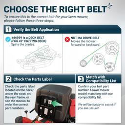 [Lifetime Warranty] [Upgraded Grip120] 144959 Deck Belt - for 42 Inch Deck Craftsman LT1000 LT2000 LT3000 DLT3000 DYT4000 Husqvarna Poulan AYP Ariens Mowers - Replaces 532144959 532138255 | 95.4" thumbnail 6