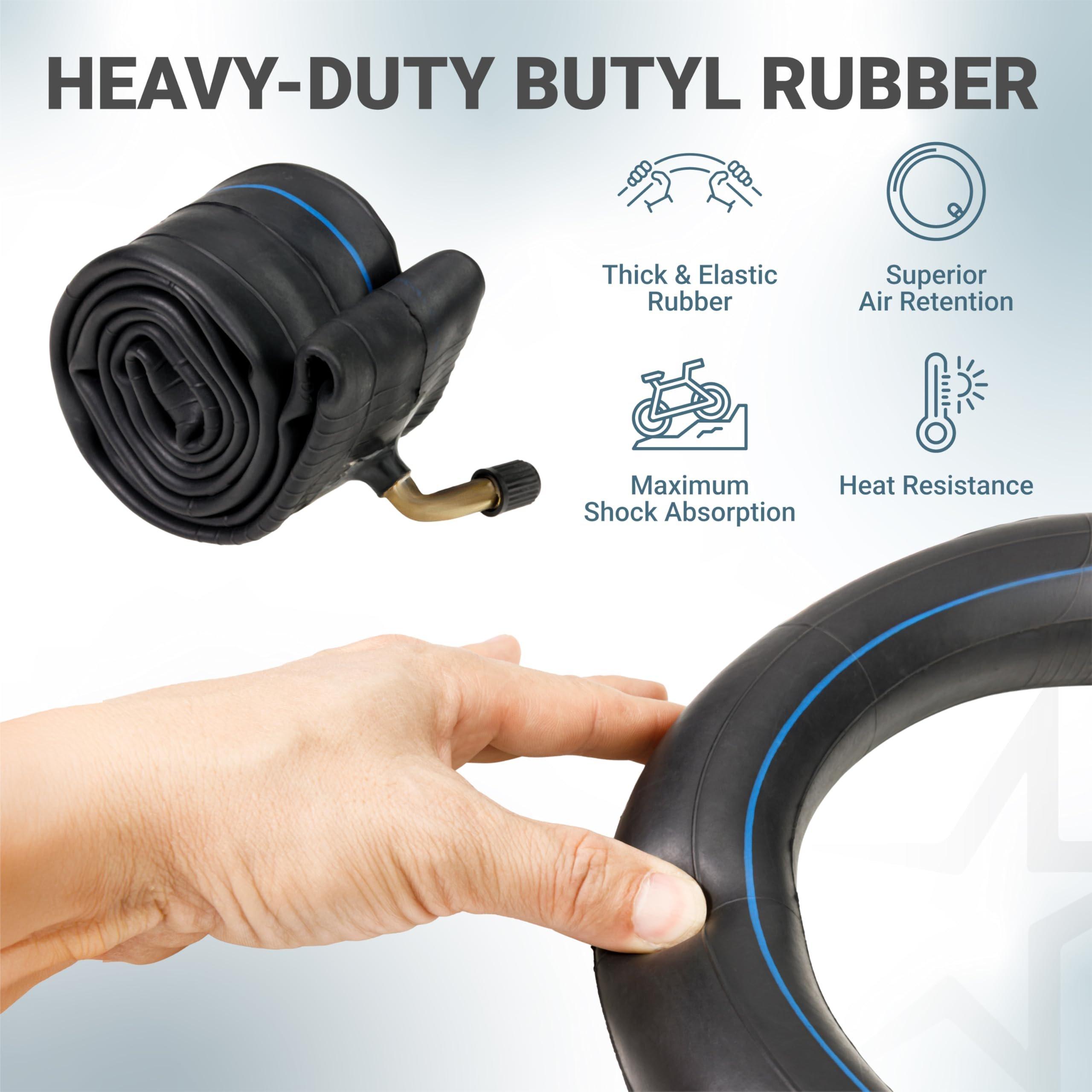 [Lifetime Warranty] 12/12.5 x 1.75/2.25 Inner Tubes with Bent Valve - Heavy-Duty 2mm Butyl Rubber - Replacement for Electric Scooters E-Bike Bicycle Tires - Pack of 2 image 3
