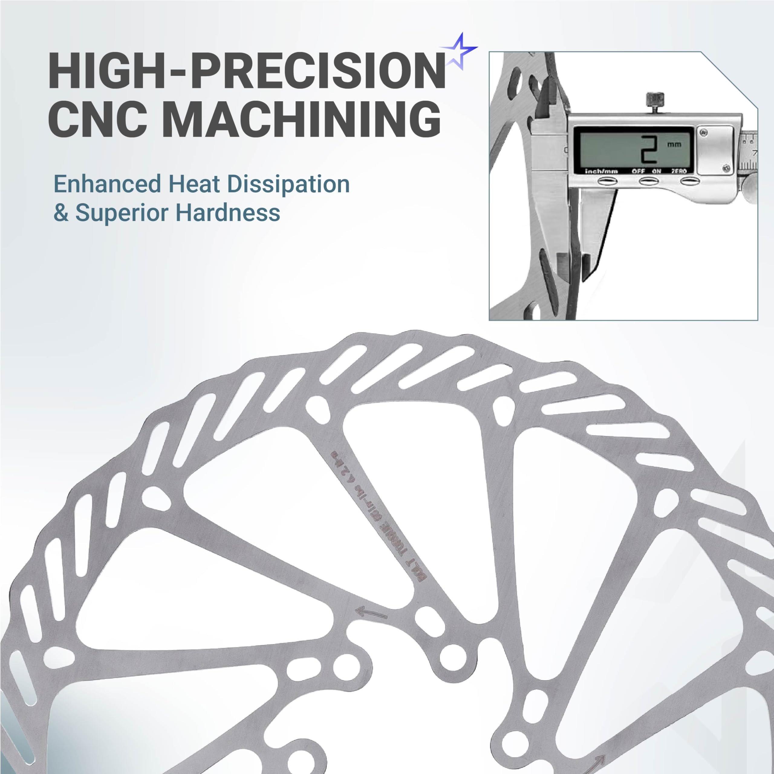 [Lifetime Warranty] 180mm Disc Brake Rotor Stainless Steel Bike Disc Brake Rotor with 6 Bolts - Fit for Road Bike Mountain Bike MTB BMX image 8