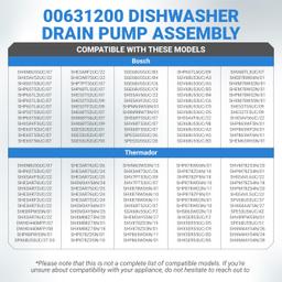 [Lifetime Warranty] 00631200 Dishwasher Drain Pump Motor Assembly Compatible with Bosch Thermador Dishwasher - 631200 Dishwasher Replacement Part PS11704799 AP5972147 1208028 4578287 thumbnail 7