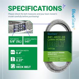 [Lifetime Warranty] 041-4022-00 Deck Belt - for Bad Boy Mowers Compatible with 42-inch CZT, MZ Series, Maverick HD, 54-inch MZ Magnum, 61-inch Outlaw | 5/8” x 141” thumbnail 1