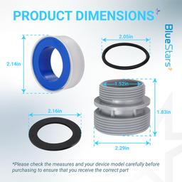 [Lifetime Warranty] 4560 Conversion Adapters Kit - Compatible with Intex Hayward Coleman, Filter Hose Conversion Kit 40mm to 1 1/2 Inch Pool Hose Adapter Fitting, Above Ground Pool Pump Connector - Pack of 4 thumbnail 1