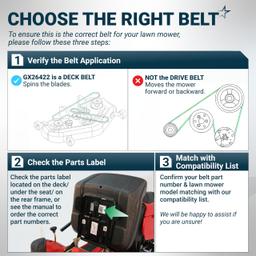 [Lifetime Warranty] [Upgraded Grip120] GX26422 Mower Deck Belt - Compatible with John Deere Z355E Z375R Z325E Z355R Z330M Z330R Z365R ZTrak Zero Turn Mowers | 1/2" x 145.65" thumbnail 6
