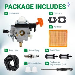 [Lifetime Warranty] FS 91 R Trimmer Carburetor Kit - Compatible with STIHL FS91R FS91 FC91 FS111 FC111 KM91R KM111R HT102 FC96 Trimmer Brushcutter 4180-120-0615 Carb thumbnail 2