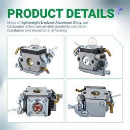 [Lifetime Warranty] 574386701 Carburetor - Compatible with Husqvarna 122LK 122LD 122LDX 122C WeedEater 2-Cycle 22cc Gas String Trimmer 581734301 with Adjustment Tool Air Fuel Filter thumbnail 6