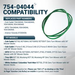 [Lifetime Warranty] [Upgraded Grip120] 754-04044 Deck Belt MTD 954-04044A Replacement - for Cub Cadet RZT 50 Z Force S 48 Troy Bilt Mustang XP 50 Craftsman ZTL7000 754-04044A 954-04044 | 1/2" x 134" thumbnail 5