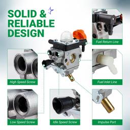 [Lifetime Warranty] FS 91 R Trimmer Carburetor Kit - Compatible with STIHL FS91R FS91 FC91 FS111 FC111 KM91R KM111R HT102 FC96 Trimmer Brushcutter 4180-120-0615 Carb thumbnail 5