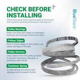 [Lifetime Warranty] 954-04153 Deck Belt - for 46-inch Cub Cadet LT1045 LT1046 i1046 Z-Force S46 - Replaces 754-04153 954-04153A 754-04153A OCC-754-04153 Lawn Mower | 1/2” x 122” thumbnail 8