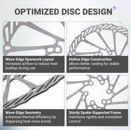 [Lifetime Warranty] 180mm Disc Brake Rotor Stainless Steel Bike Disc Brake Rotor with 6 Bolts - Fit for Road Bike Mountain Bike MTB BMX thumbnail 3