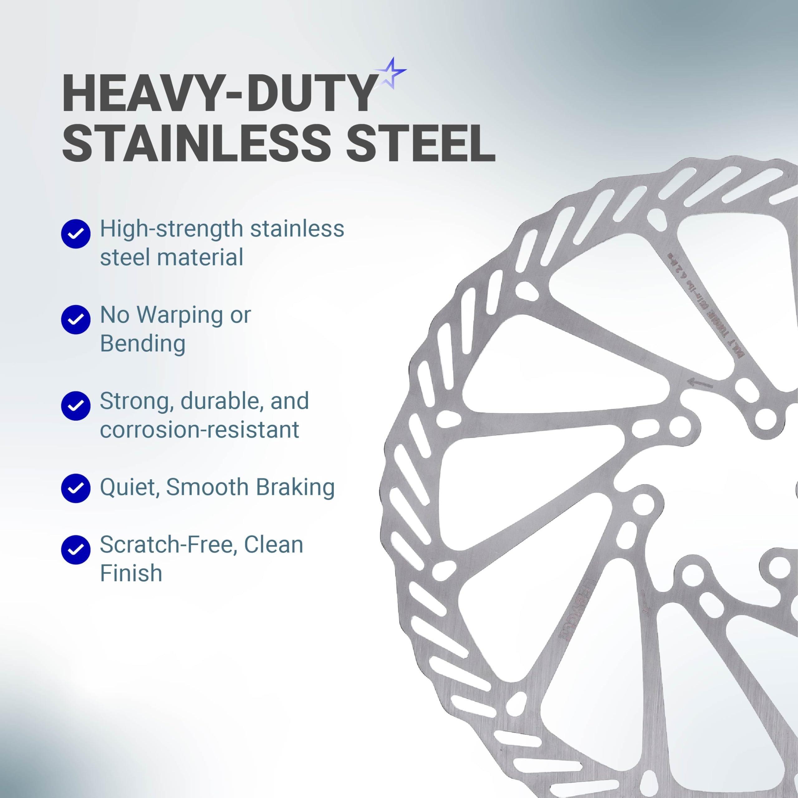 [Lifetime Warranty] 180mm Disc Brake Rotor Stainless Steel Bike Disc Brake Rotor with 6 Bolts - Fit for Road Bike Mountain Bike MTB BMX image 4