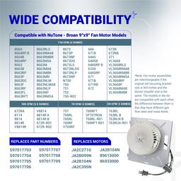 [Lifetime Warranty] 97017705 8663RP Fan Motor Assembly - Fits for Nutone 8664RP 671R 672R Fits for Boran 750 751 752 - S97017705 Bathroom Exhaust Fan Motor Replacement Parts - Replaces 86933000 JA2B104N thumbnail 4