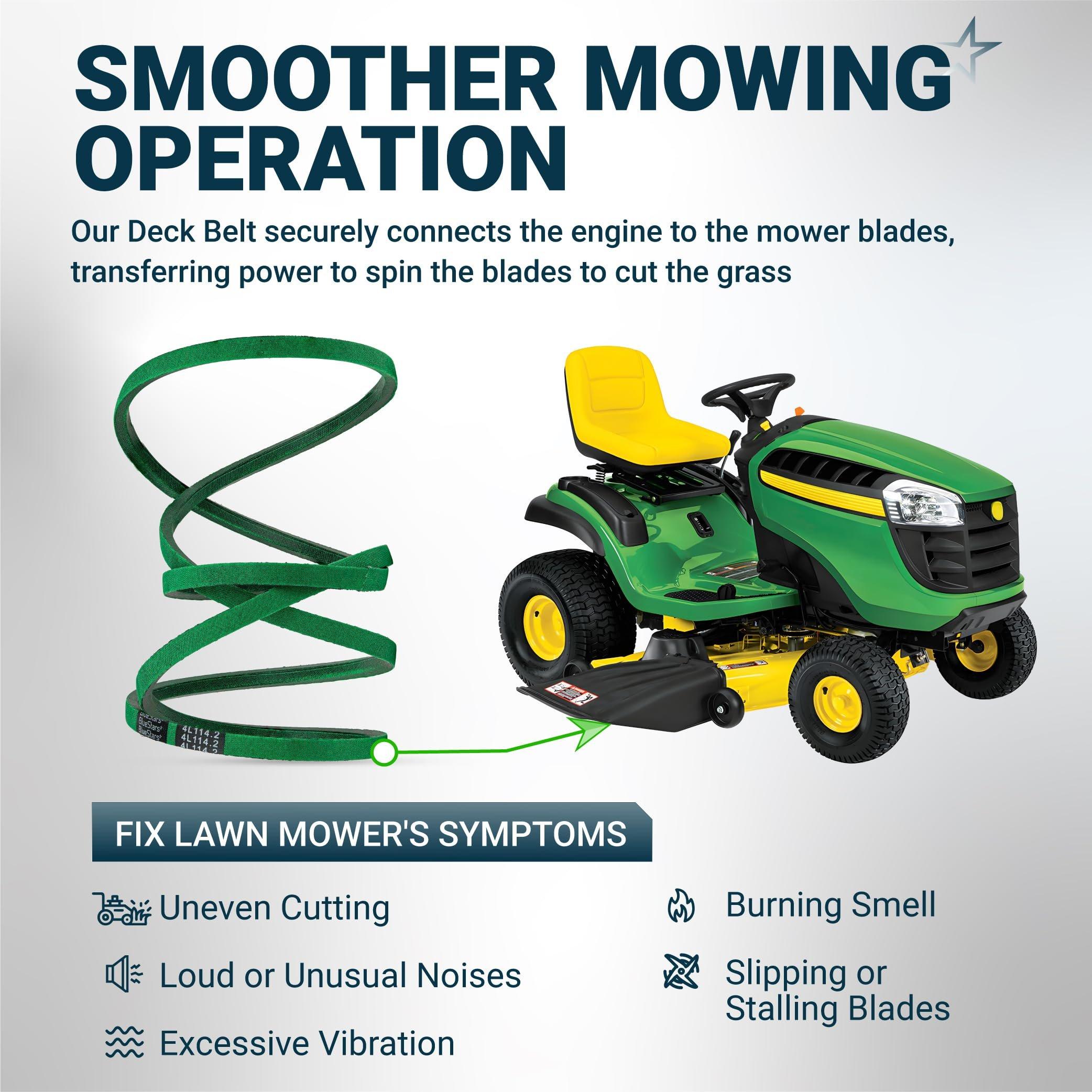 [Upgraded Grip120] BlueStars M126536 Mower Deck Belt for 38" and 42C Deck J-Deere LT133 LT150 LT155 LT160 LT166 LT180 Cub Cadet Lawn Mowers - Replaces 01005375 01005375P Aramid Cord 1/2" x 114.2" image 7