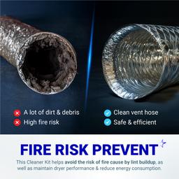 [Lifetime Warranty] 60-Feet Dryer Vent Cleaner Kit with Drill Attachment - Flexible Lint Remover Brush, Extends Up to 60 ft, Works with or Without Power Drill thumbnail 3