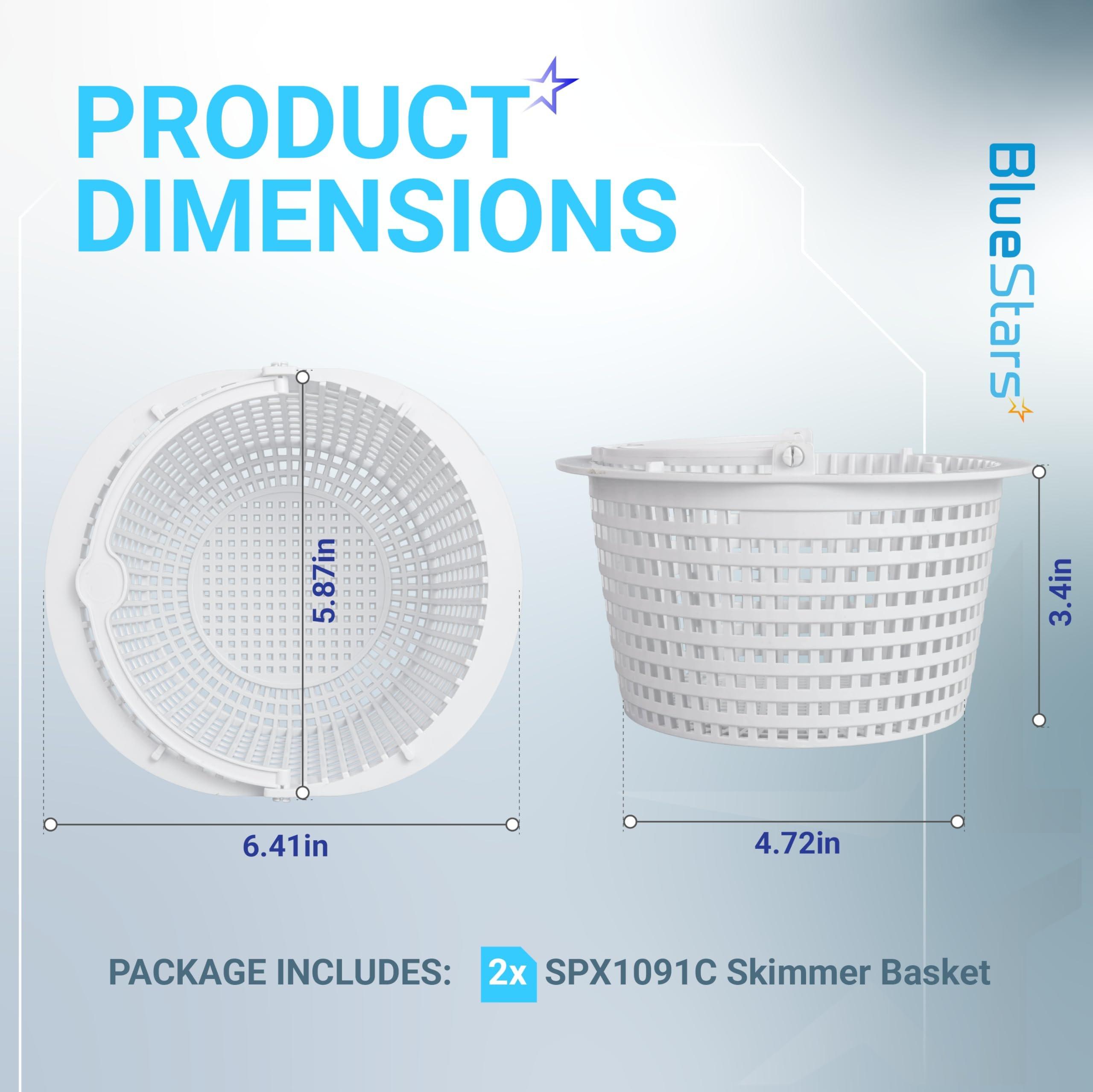 [Lifetime Warranty] SPX1091C Skimmer Basket with Handle for Hayward Automatic Skimmers SP1091WM SP1091LX, Dyna-Skim Pool Filter Strainer Basket Replacement, fits Pentair HydroSkim 513330 - Pack of 2 image 1