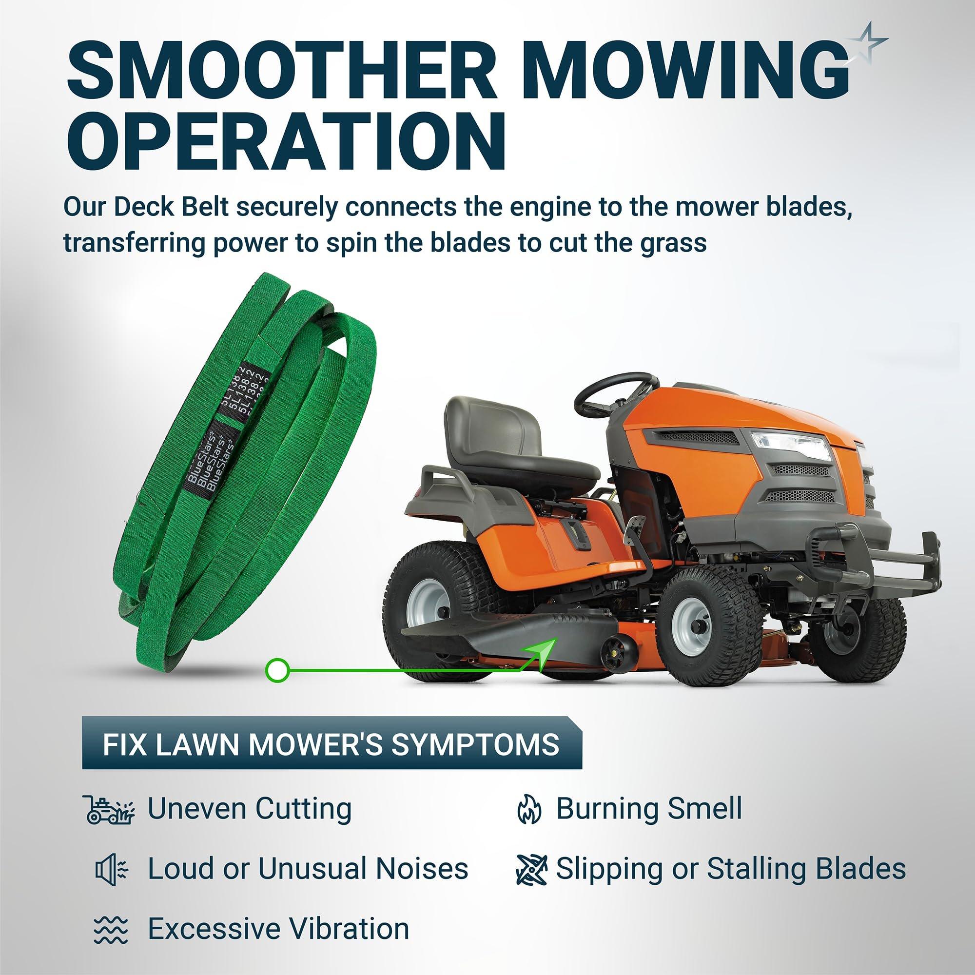 [Upgraded Grip120] BlueStars 532197242 197242 Deck Belt - for 48" Deck Husqvarna YTH24V48 YTH24K48 YTH2348 YTA24V48 Craftsman AYP Poulan Lawn Mowers | Aramid Cord | 138.2" image 7