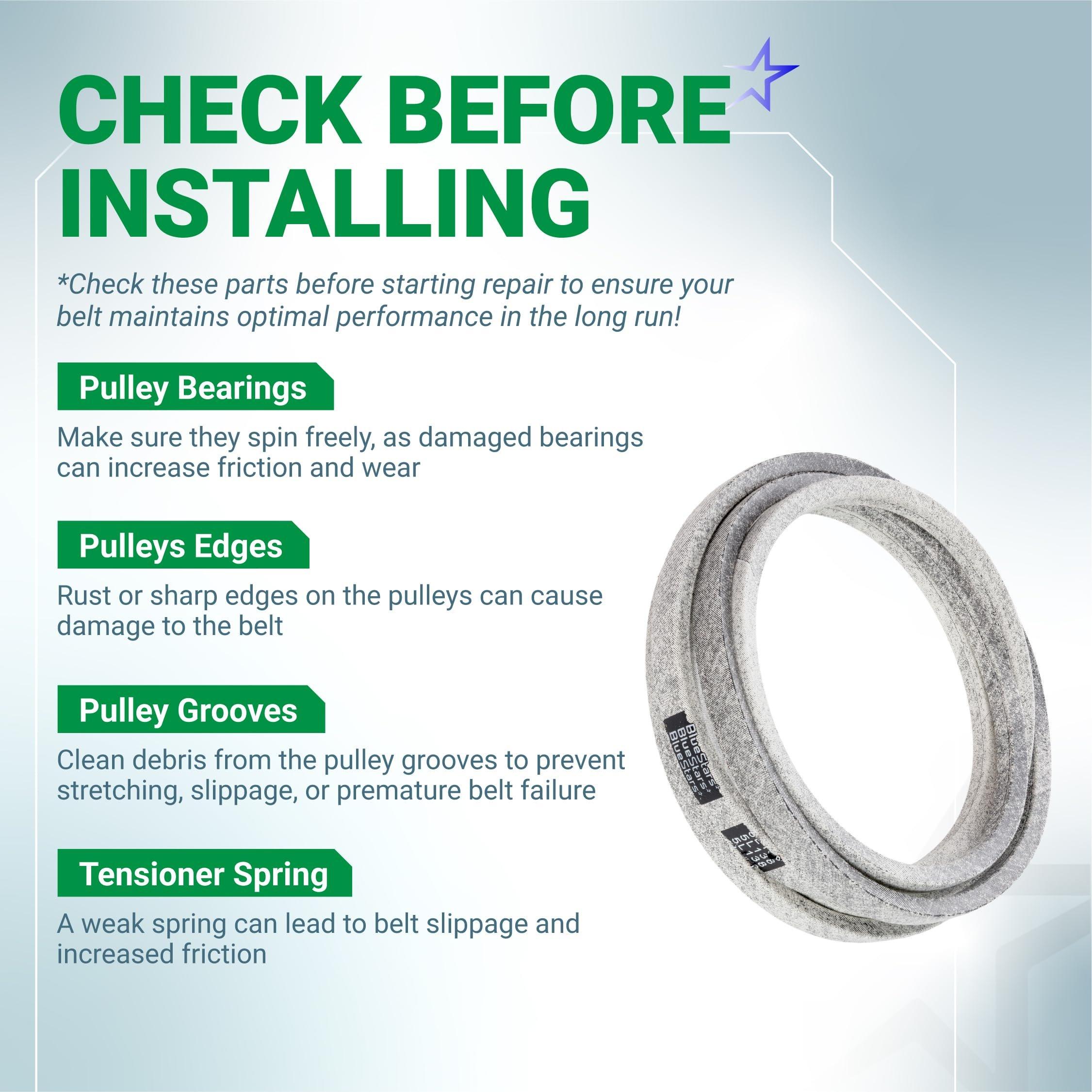 [Lifetime Warranty] 754-0642 Deck Belt - for 54-inch Deck Cub Cadet GT1554 LT1554 SLTX1054 SLT1554 LGT1054 MTD Troy-Bilt Toro - Replace 954-0642 112-0933 784322 Lawn Mower | 5/8” x 138” image 8