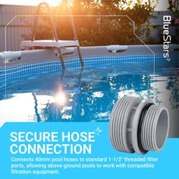 [Lifetime Warranty] 4560 Conversion Adapters Kit - Compatible with Intex Hayward Coleman, Filter Hose Conversion Kit 40mm to 1 1/2 Inch Pool Hose Adapter Fitting, Above Ground Pool Pump Connector - Pack of 4 thumbnail 6
