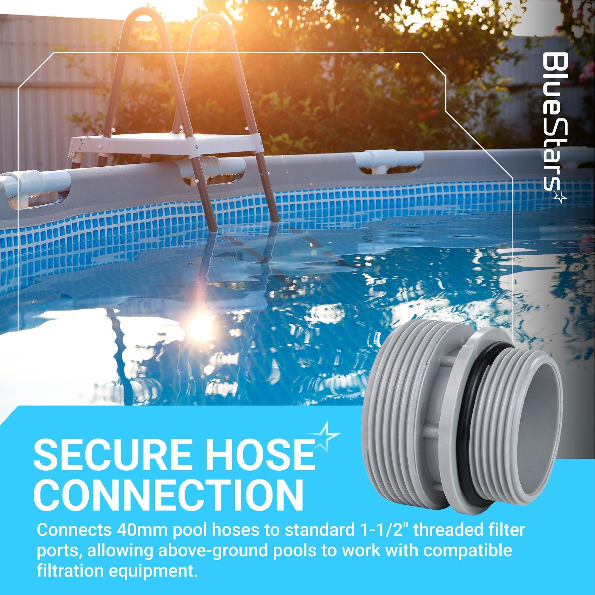 [Lifetime Warranty] 4560 Conversion Adapters Kit - Compatible with Intex Hayward Coleman, Filter Hose Conversion Kit 40mm to 1 1/2 Inch Pool Hose Adapter Fitting, Above Ground Pool Pump Connector - Pack of 4 image 6